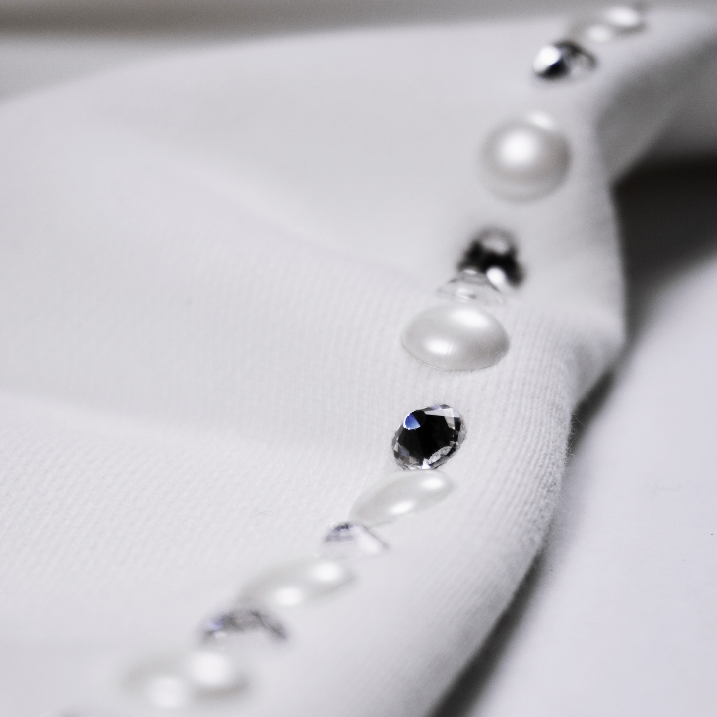 Pearl-Embellished Distressed Hoodie